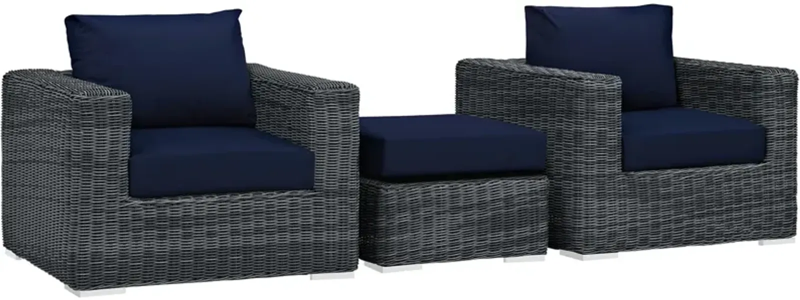 Summon 3 Piece Outdoor Patio Sunbrella® Sectional Set