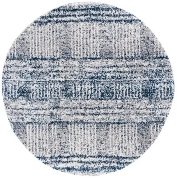 JERICHO SHAG 100 Blue 6'-7' X 6'-7' Round Round Rug