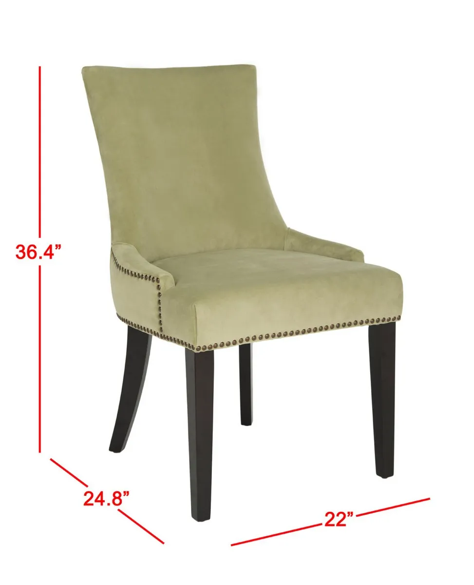 LESTER 19''H DINING CHAIR  (SET OF 2) - BRASS NAIL HEADS