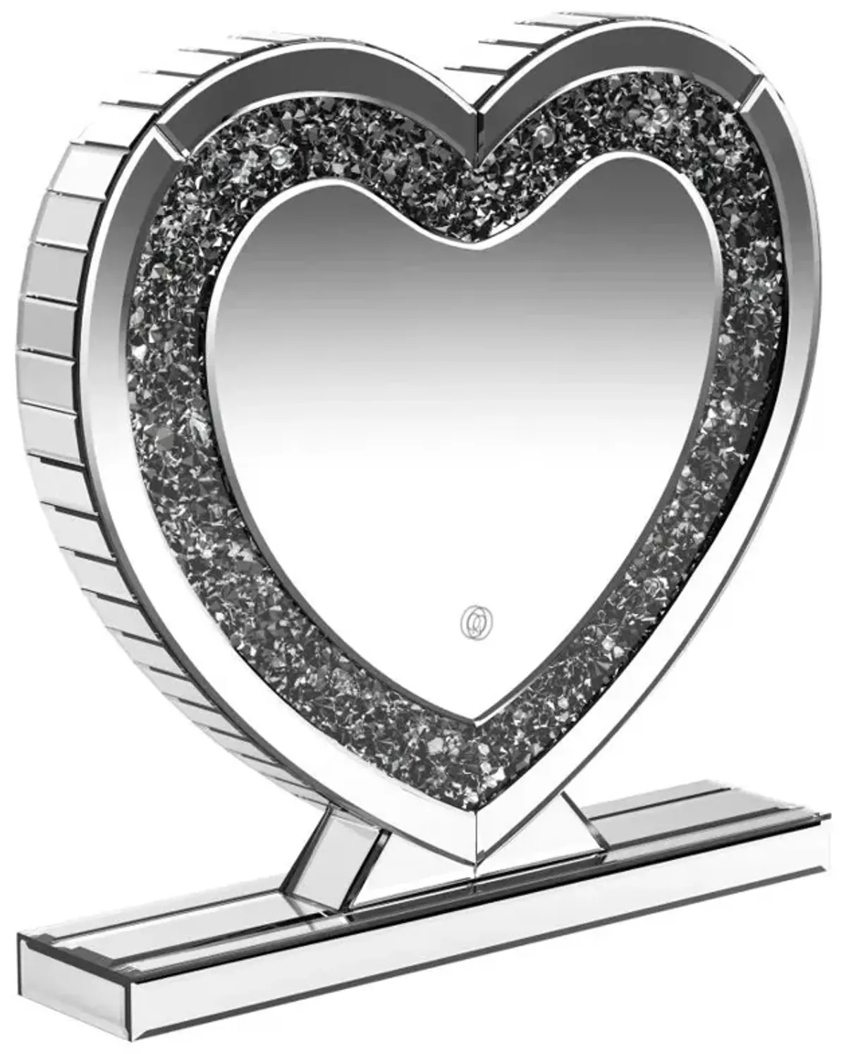 Euston Heart Shape Table Mirror Silver