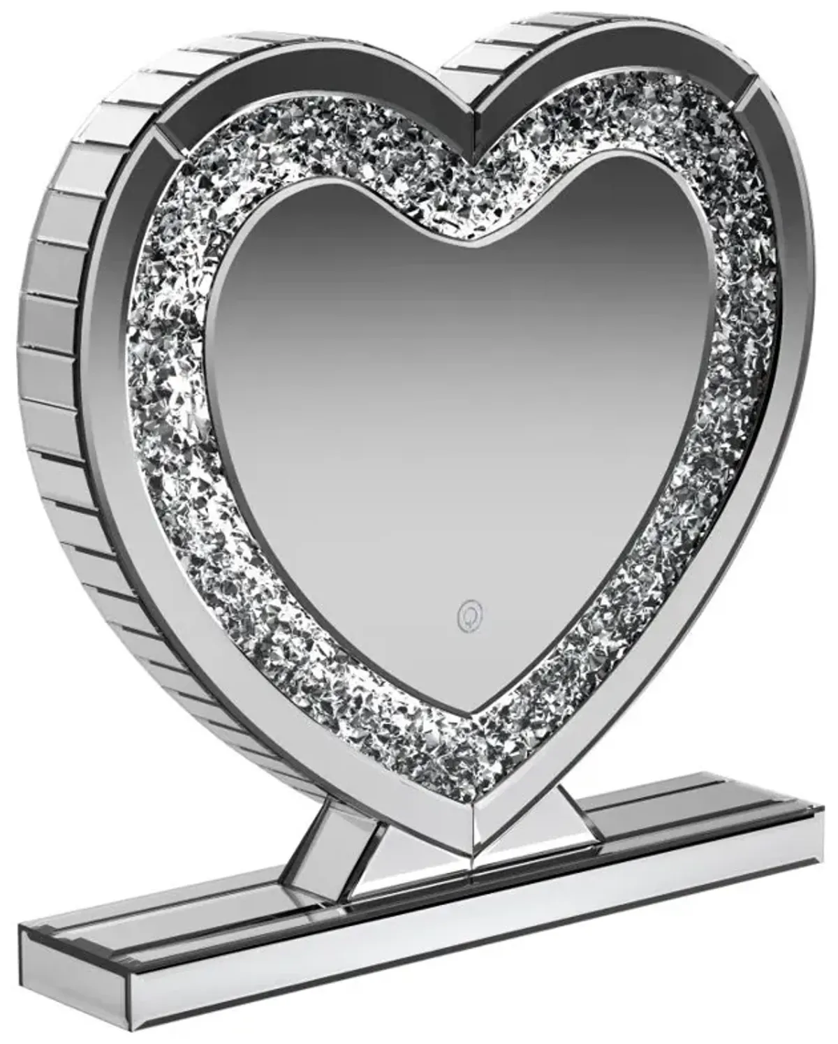 Euston Heart Shape Table Mirror Silver