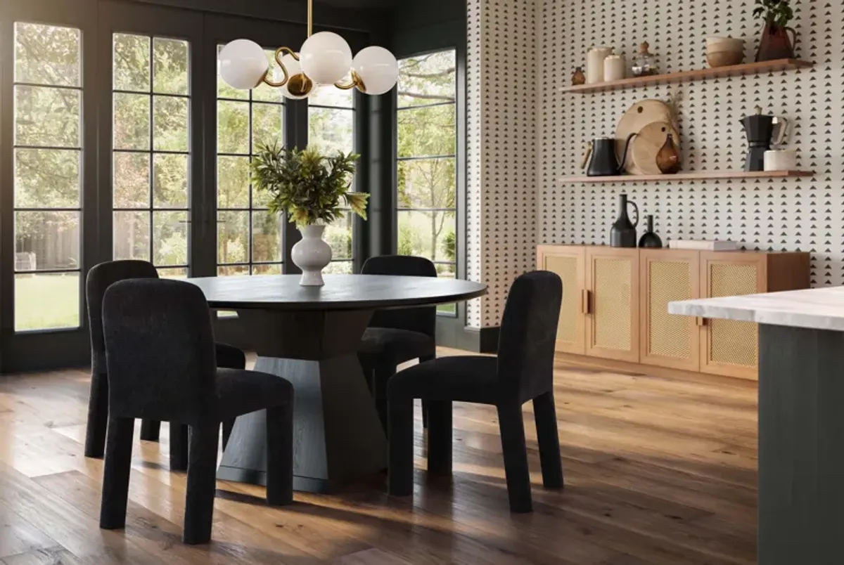 Nolan Black Round Wood Dining Table