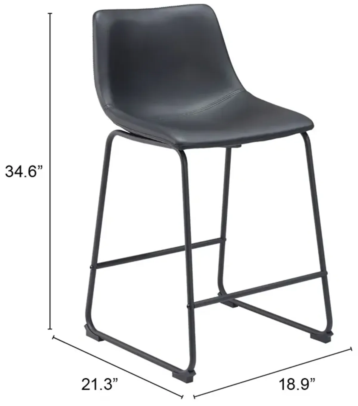 Smart Counter Stool (Set of 2) Black