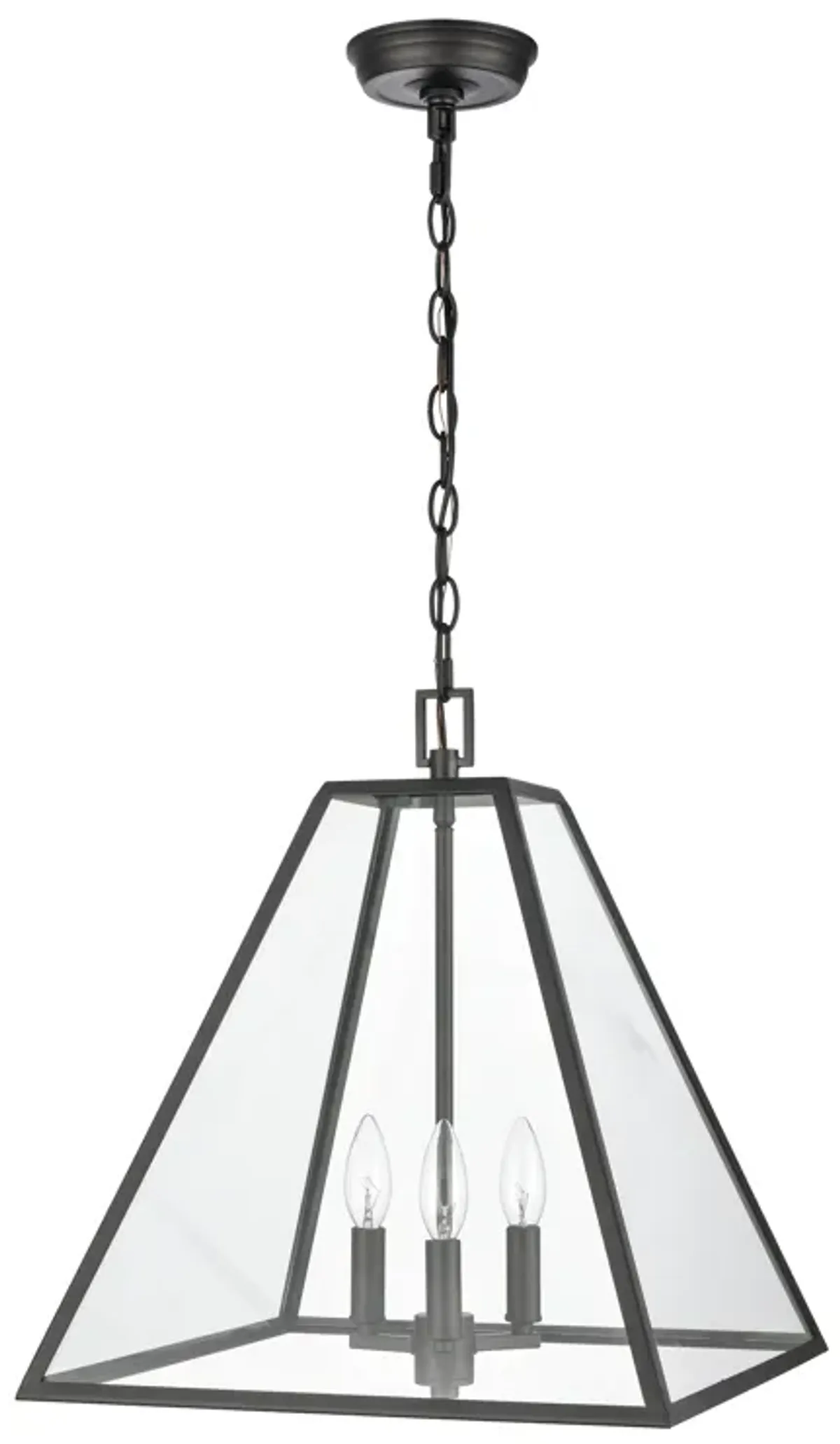 Tangent 16" Wide 3-Light Pendant - Matte black