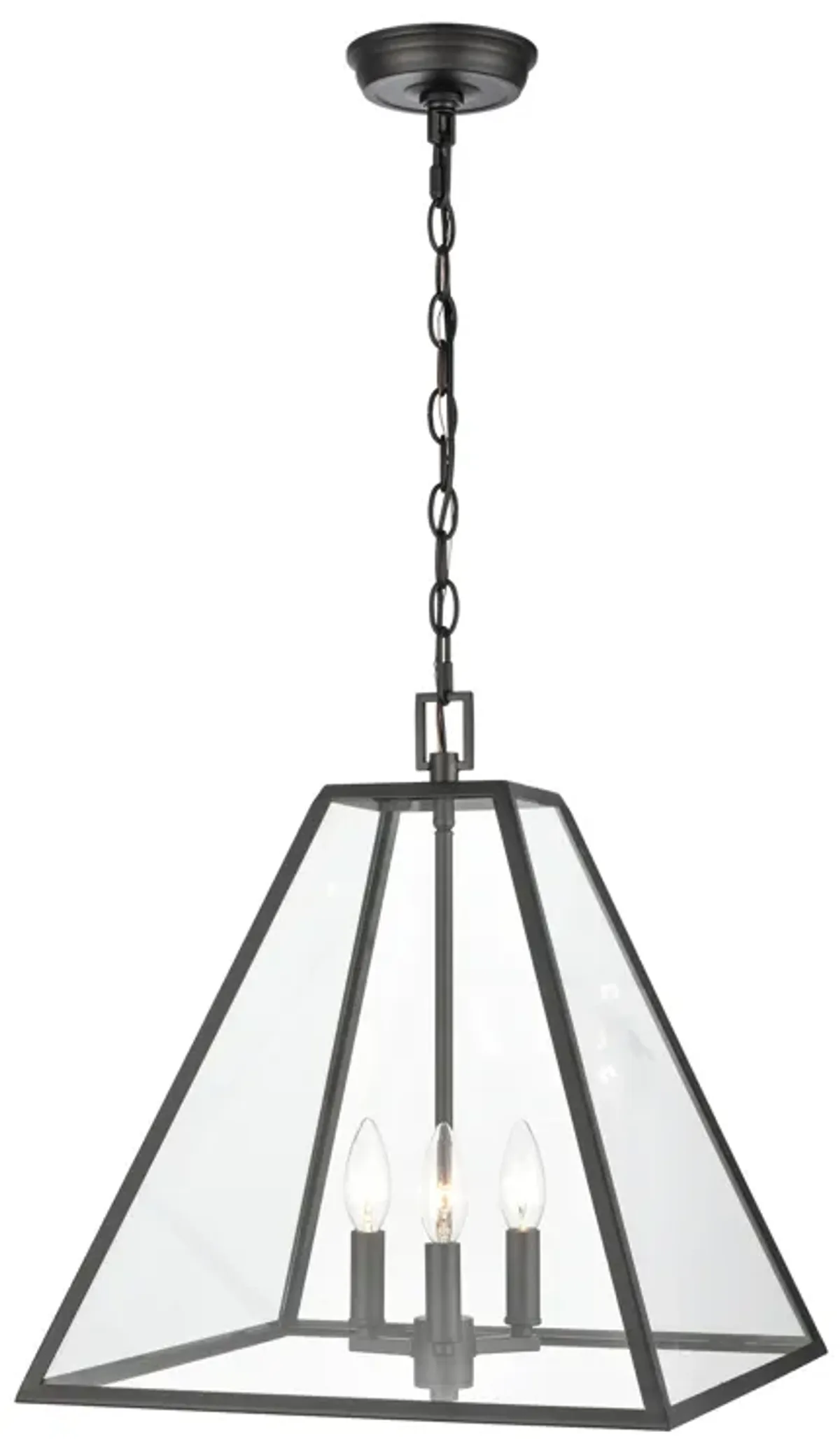 Tangent 16" Wide 3-Light Pendant - Matte black