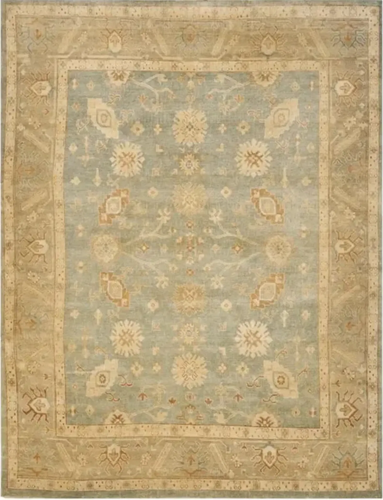 OSH124 Blue  9' X 12' Large Rectangle Rug