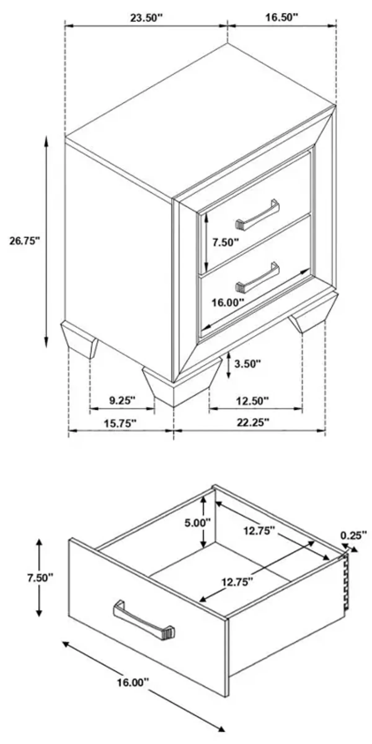 Kauffman Storage Bedroom Set with High Straight Headboard