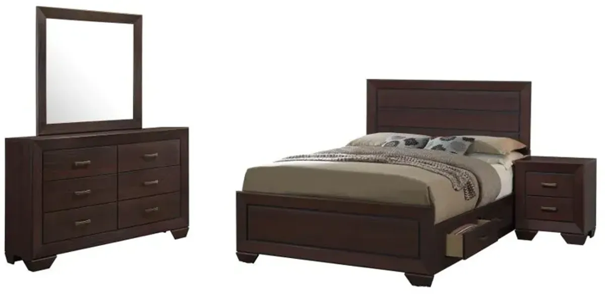 Kauffman Storage Bedroom Set with High Straight Headboard