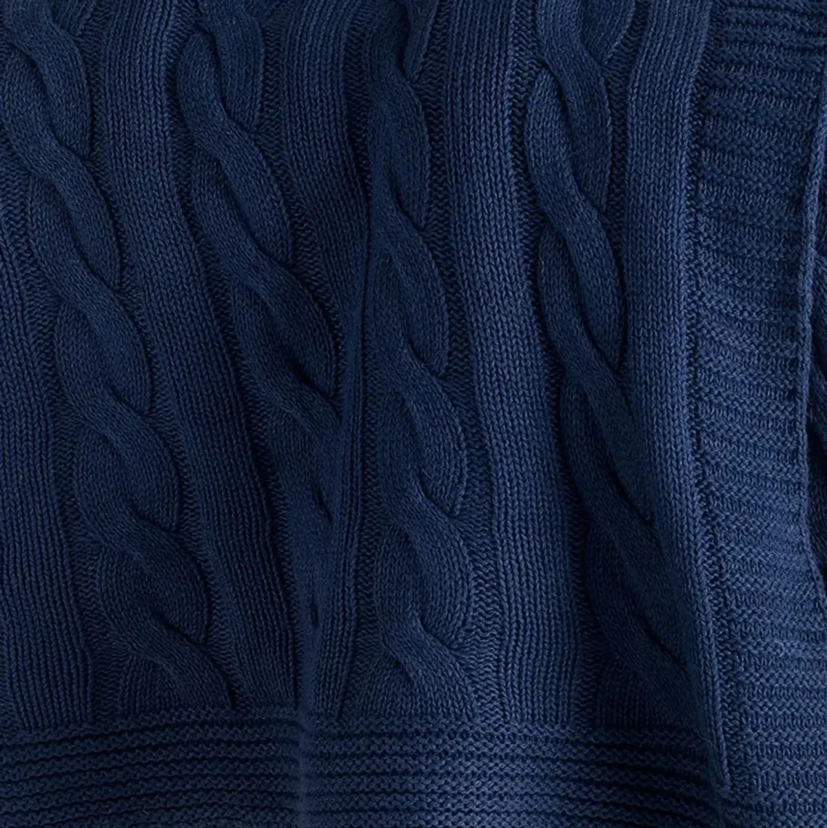 Cable Knit Classic Blue Throw