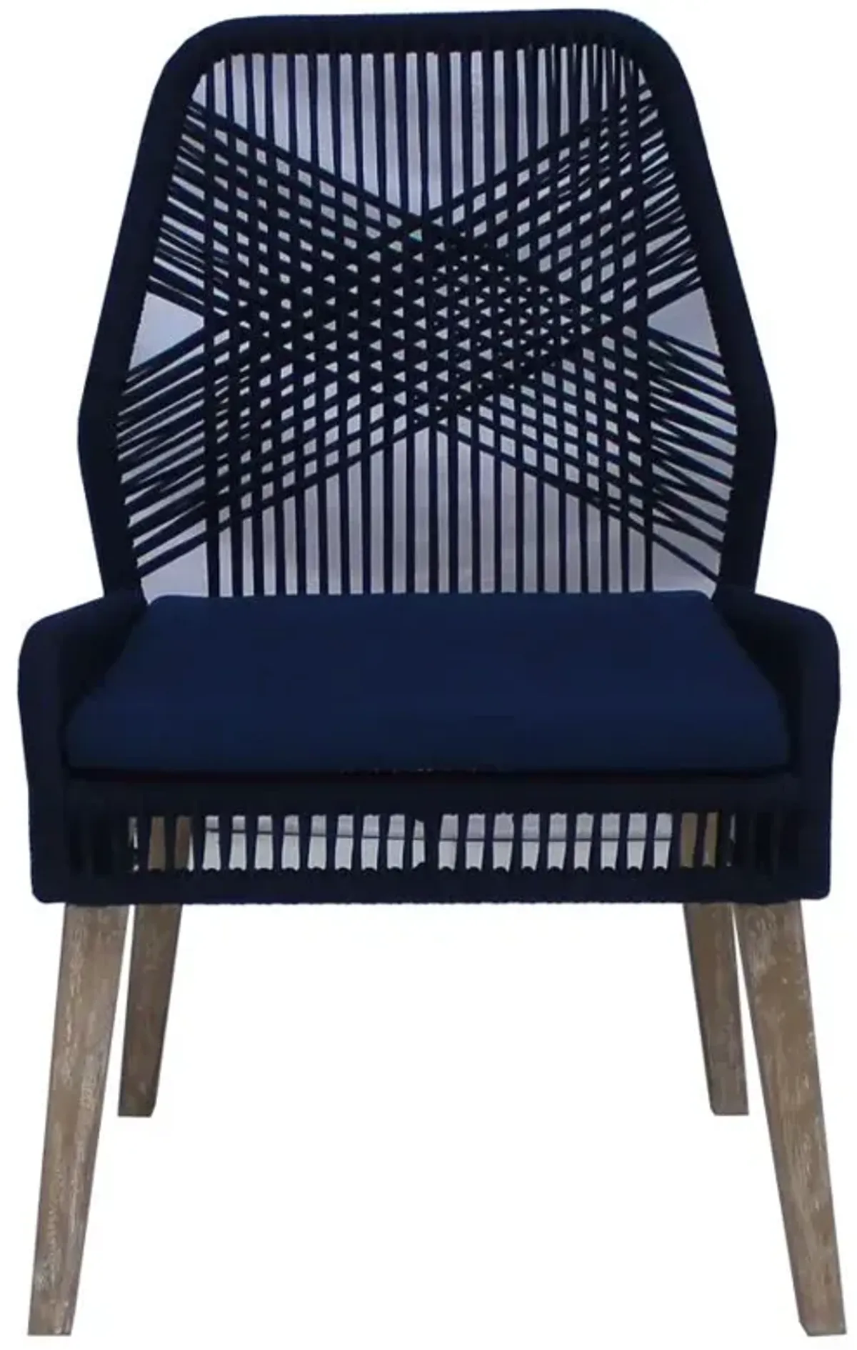 Nakia Woven Rope Dining Chairs Dark Navy (Set of 2)