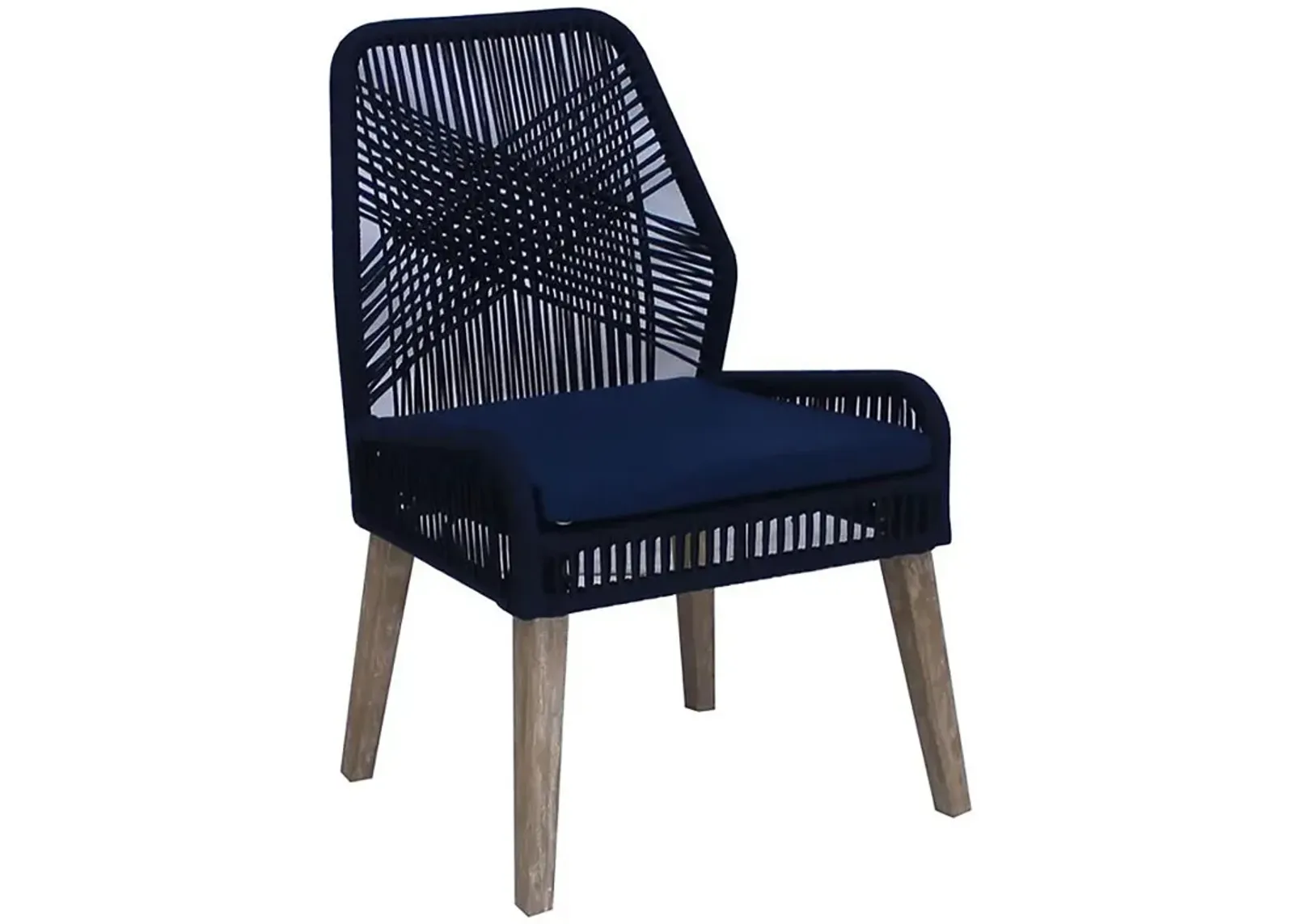 Nakia Woven Rope Dining Chairs Dark Navy (Set of 2)