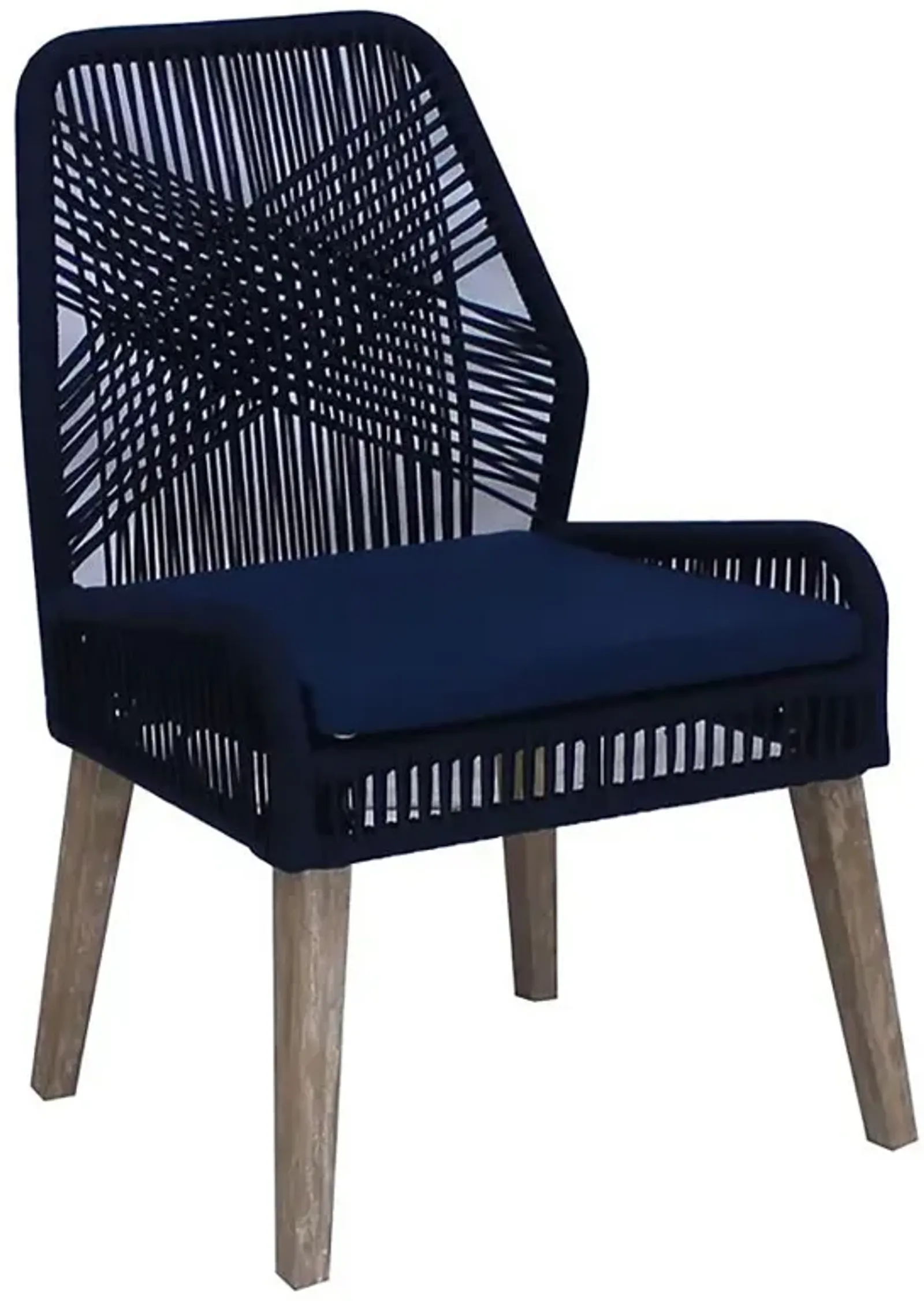 Nakia Woven Rope Dining Chairs Dark Navy (Set of 2)