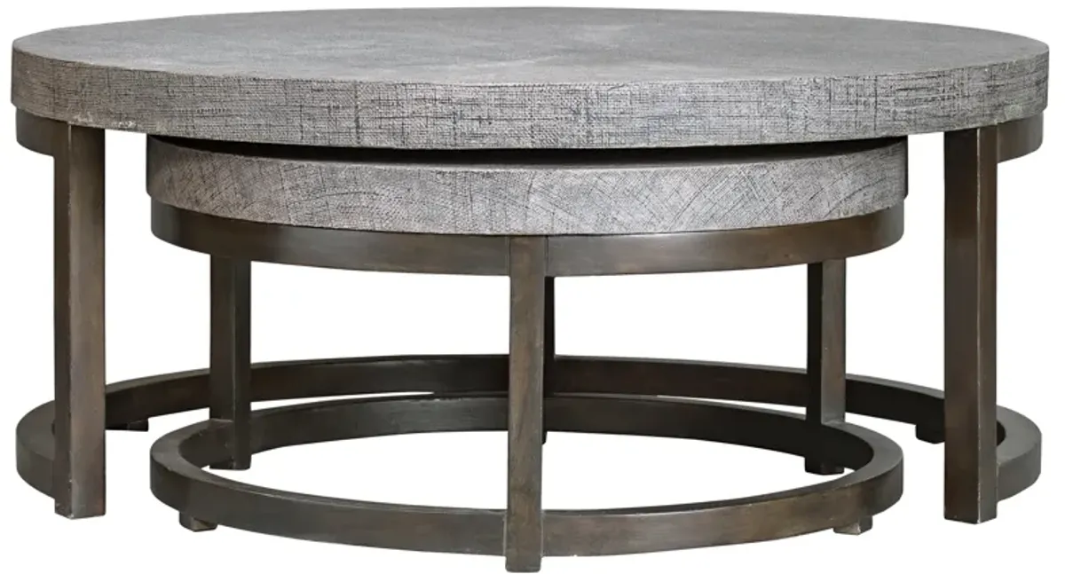 Aiyara Gray Nesting Tables, S/2