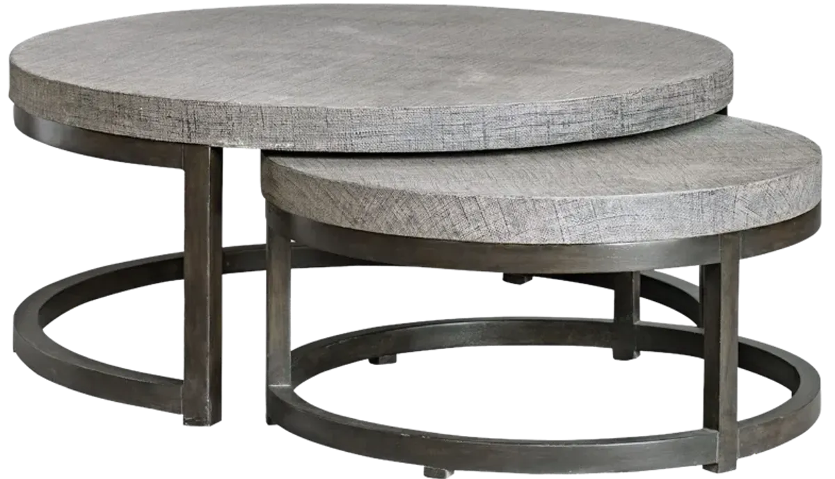 Aiyara Gray Nesting Tables, S/2