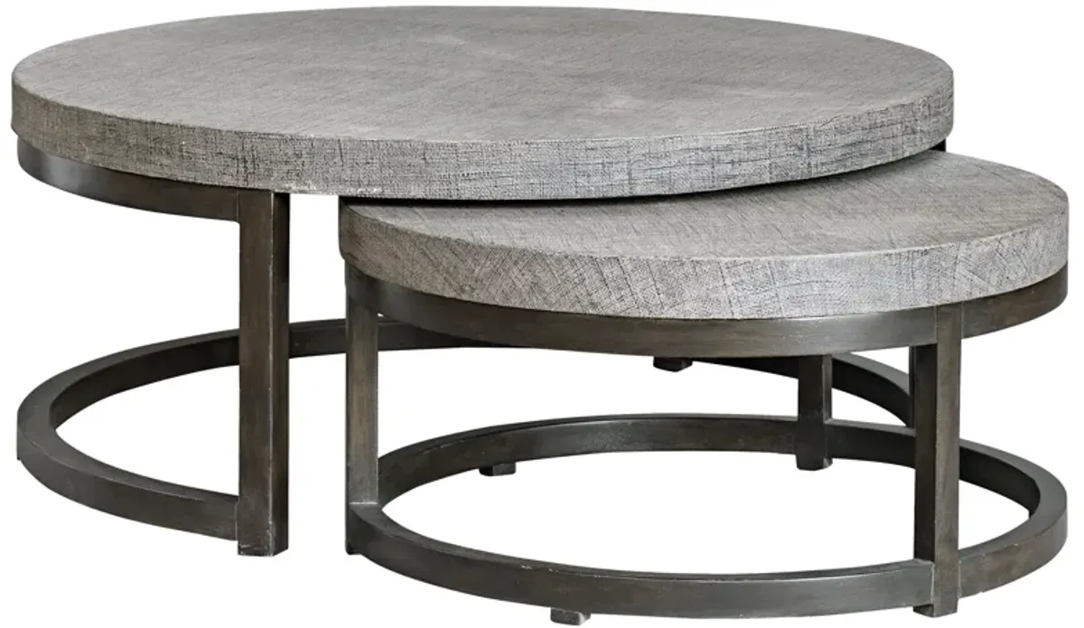 Aiyara Gray Nesting Tables, S/2