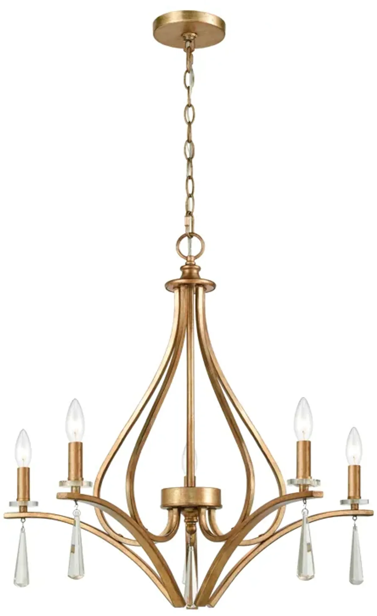 Katania 27" Wide 5-Light Chandelier - Antique Gold