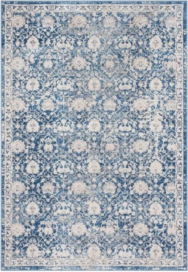 Brentwood 896 Navy / Creme 5'-3" X 7'-6" Medium Rectangle Powerloomed Rug