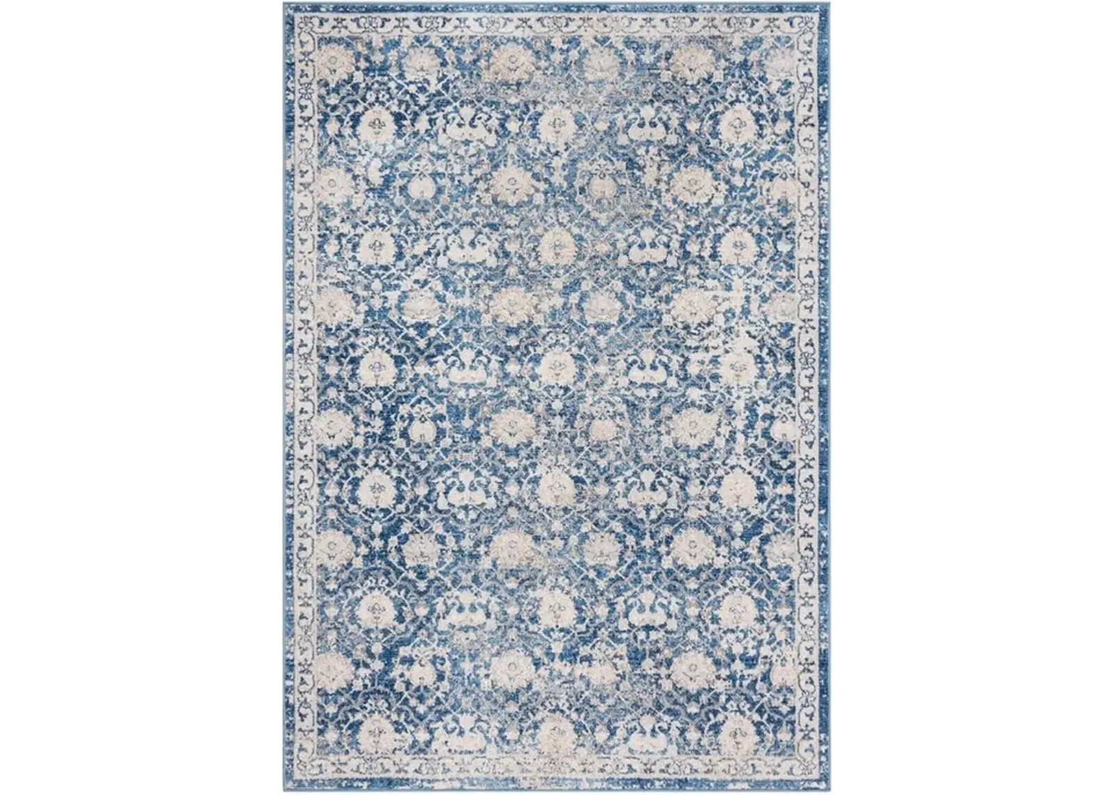 Brentwood 896 Navy / Creme 5'-3" X 7'-6" Medium Rectangle Powerloomed Rug