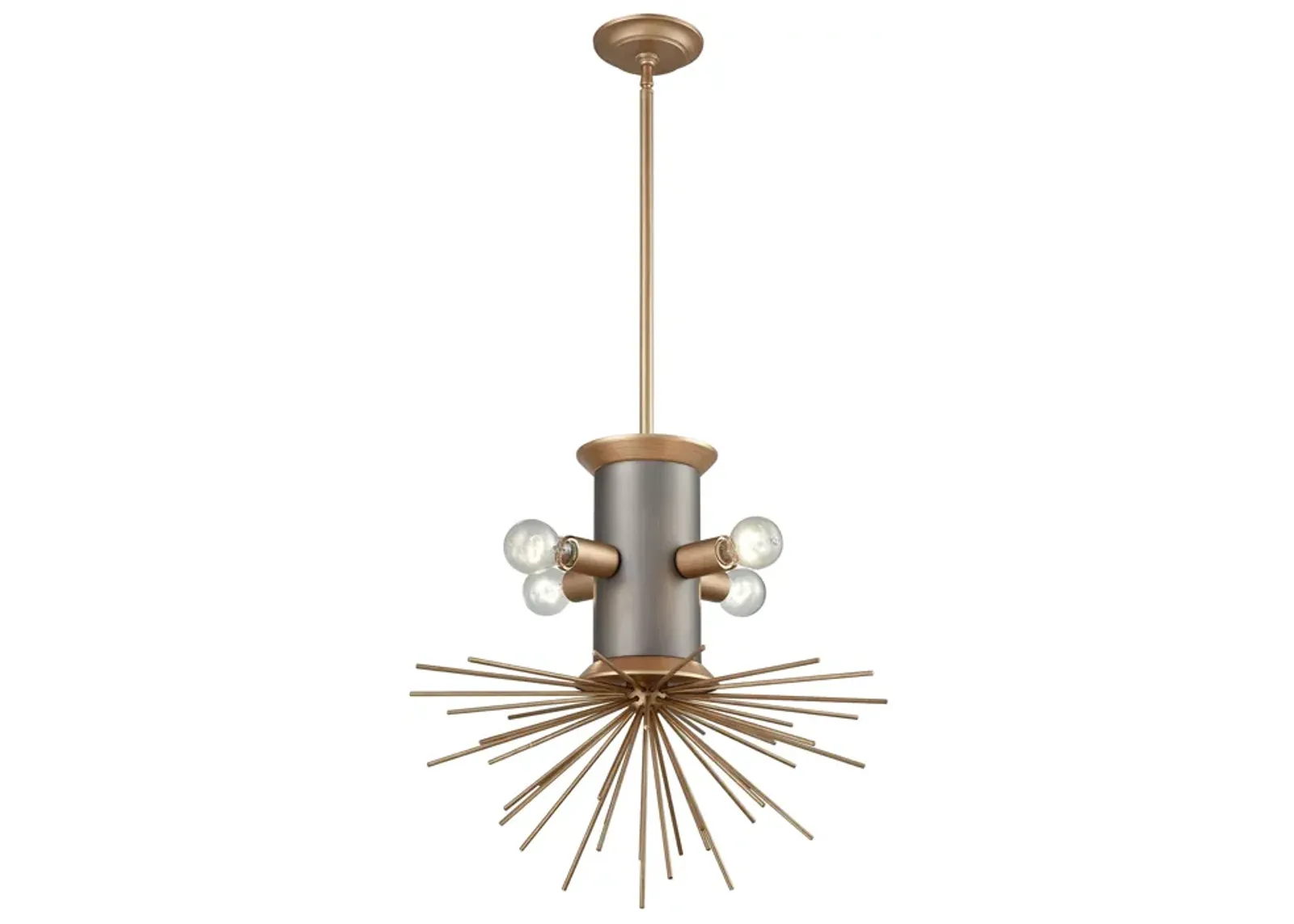 Lucy Spike 21" Wide 4-Light Chandelier - Antique Gold