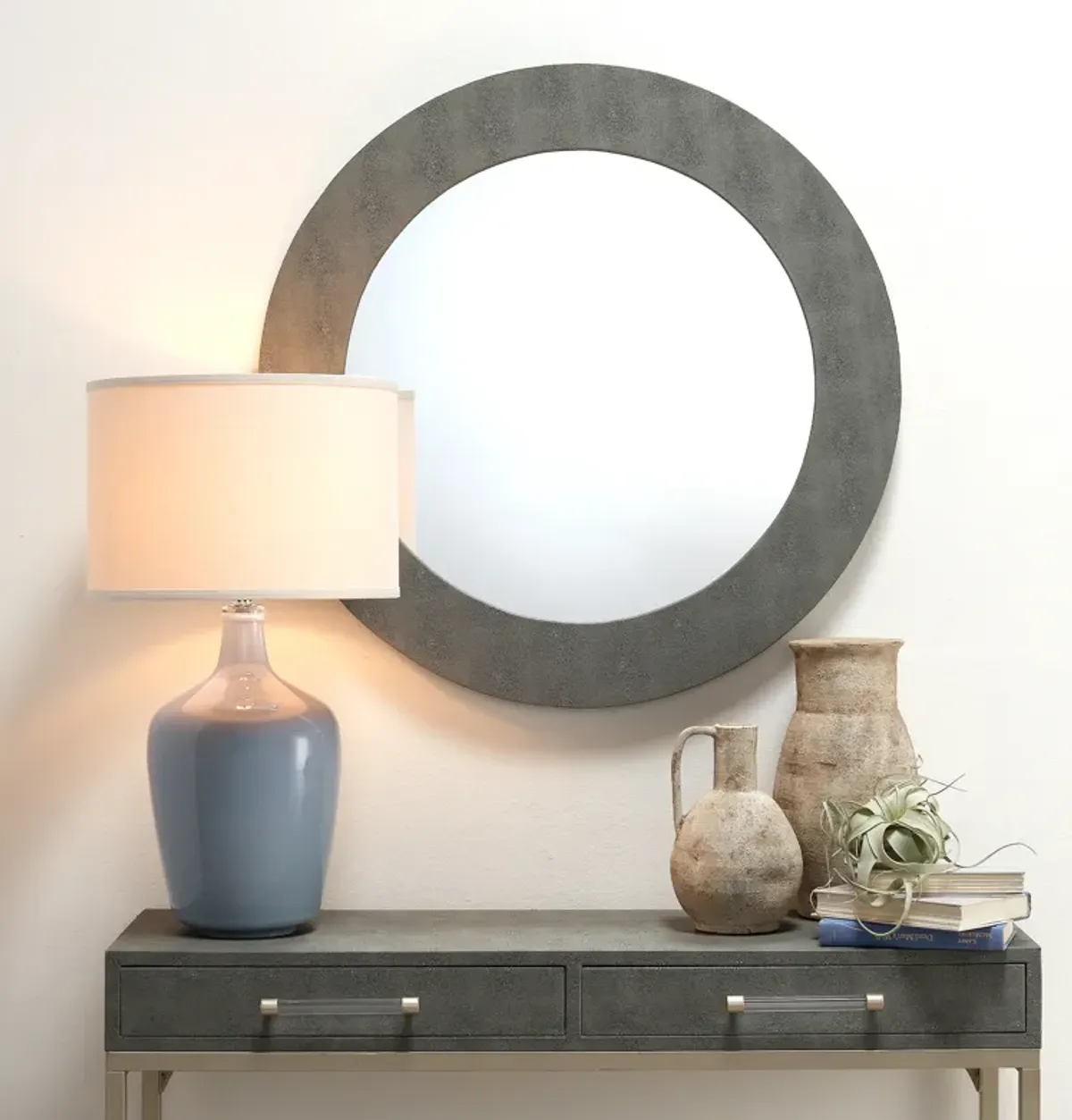 Chester Shagreen Round Wall Mirror