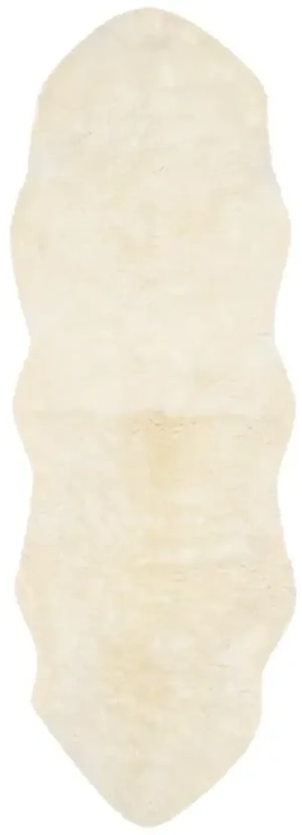 SHEEP SKIN 211  White 2' X 7' Runner Rug