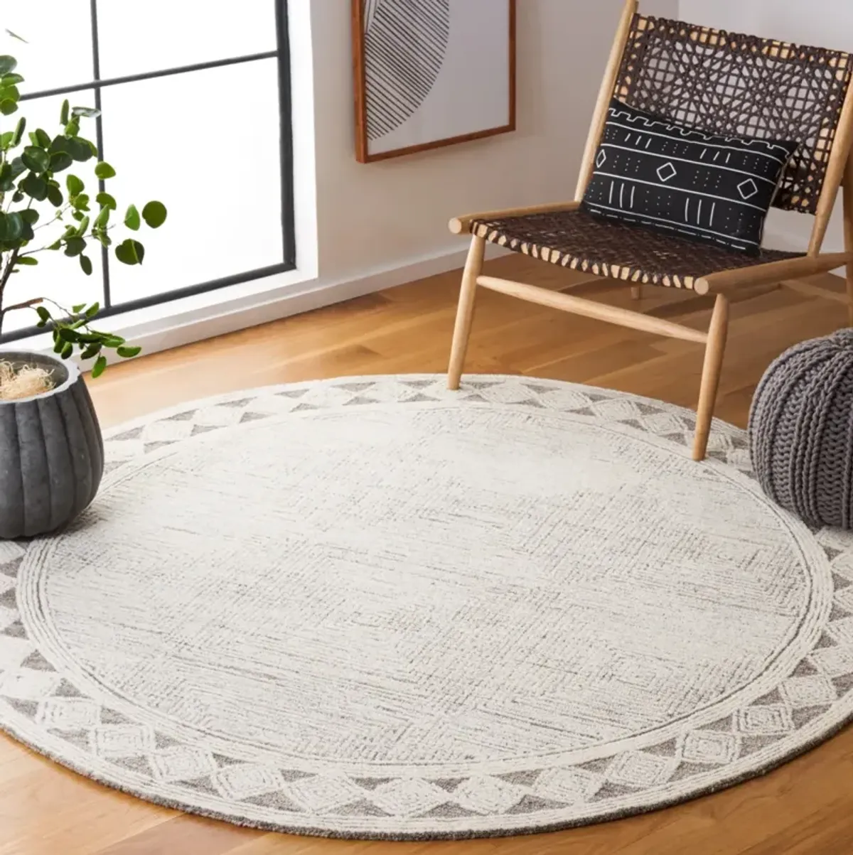 ABSTRACT 349 IVORY  10' x 10' Round Round Rug