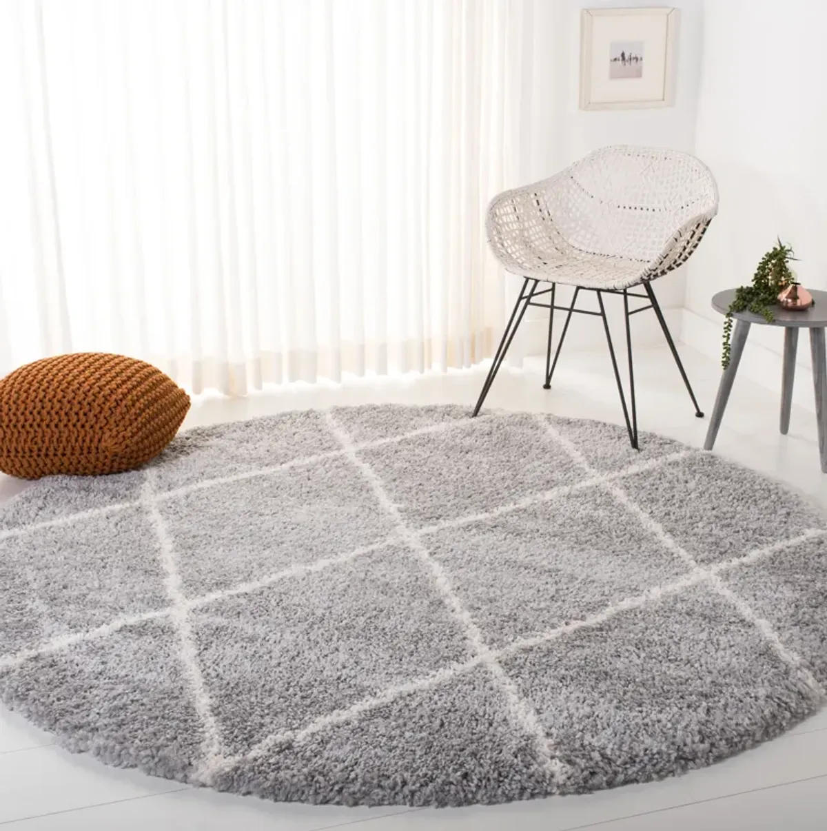 FONTANA SHAG Round Power Loomed 3' X 3' Round Rug