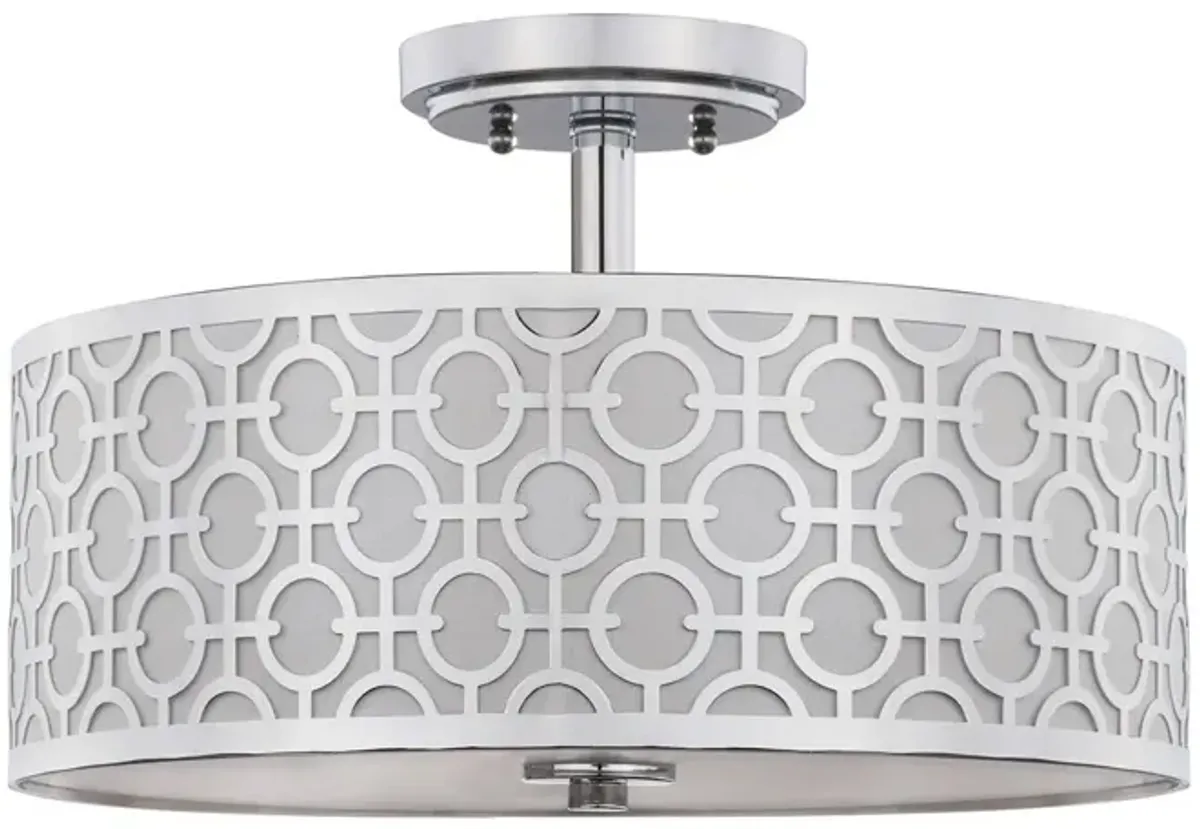 Vera Chain-Link 3 Light 15.5-Inch Dia Chrome Flush Mount