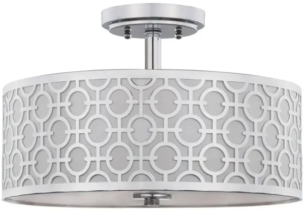 Vera Chain-Link 3 Light 15.5-Inch Dia Chrome Flush Mount