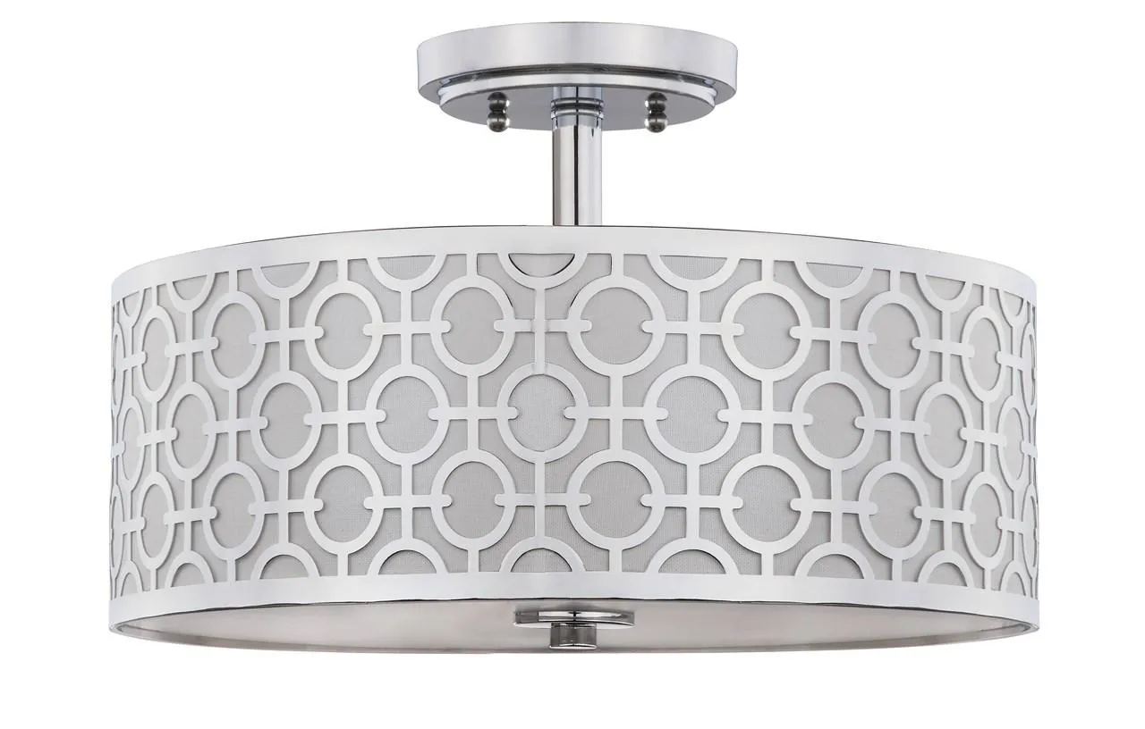 Vera Chain-Link 3 Light 15.5-Inch Dia Chrome Flush Mount