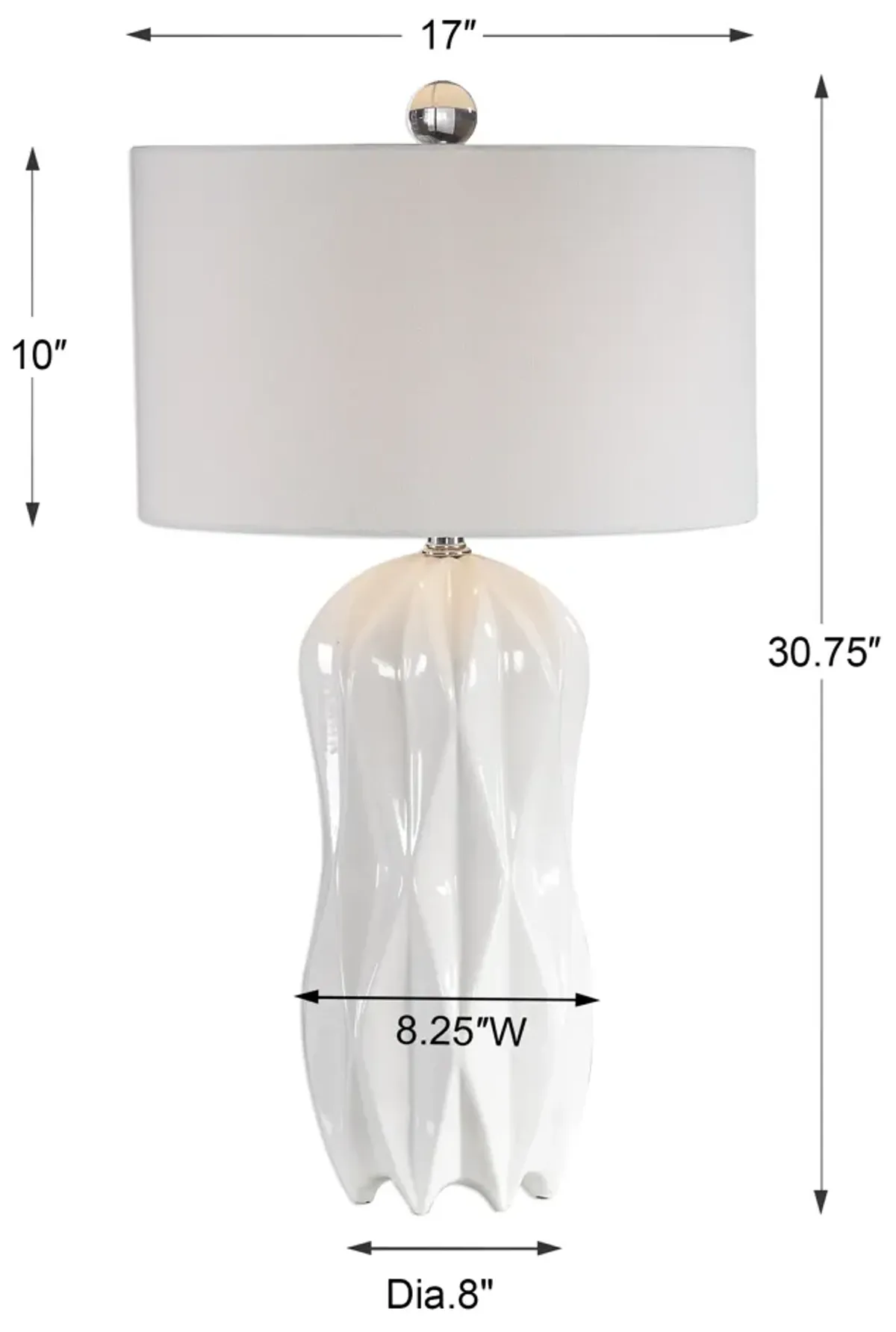 Malena Glossy White Table Lamp