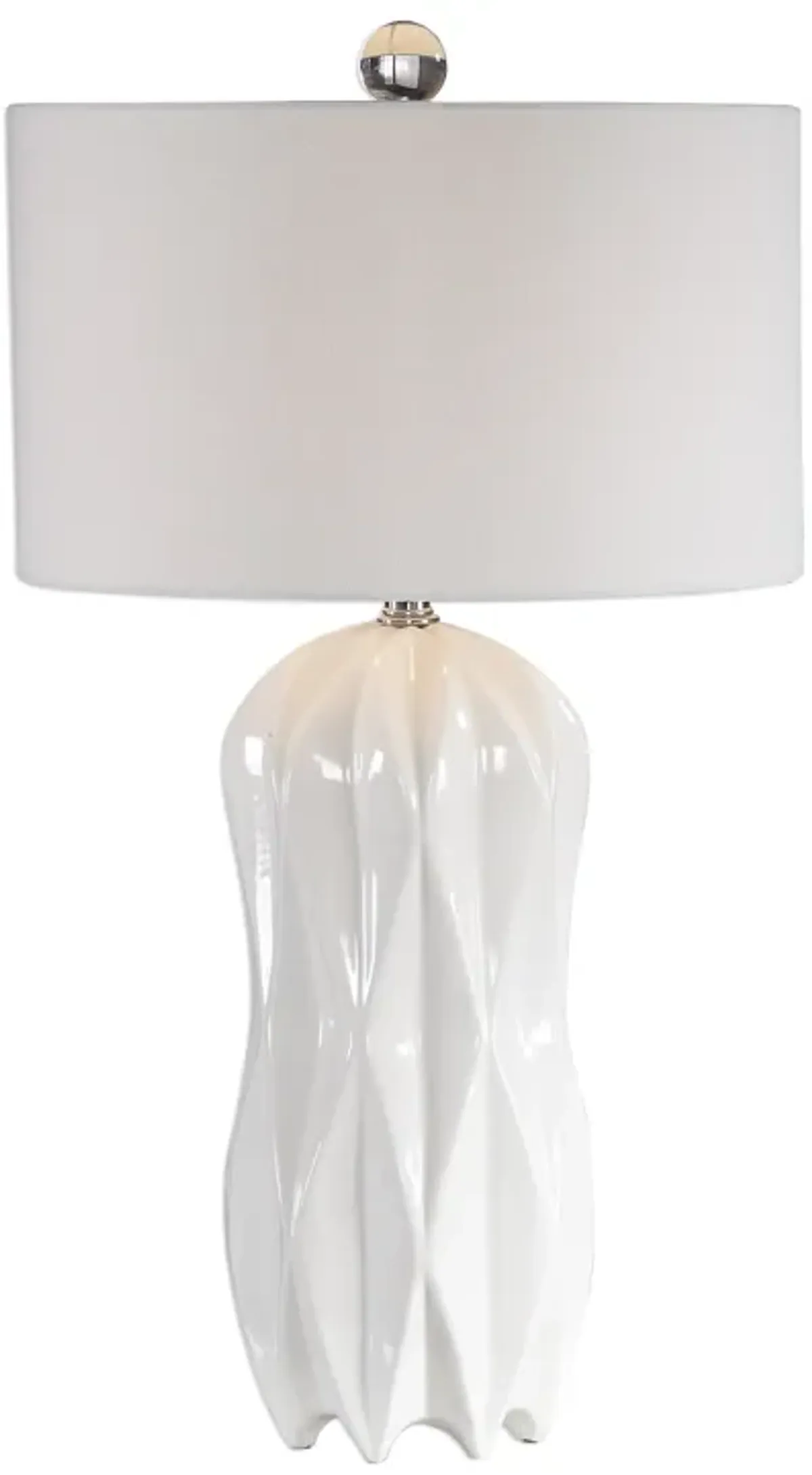 Malena Glossy White Table Lamp