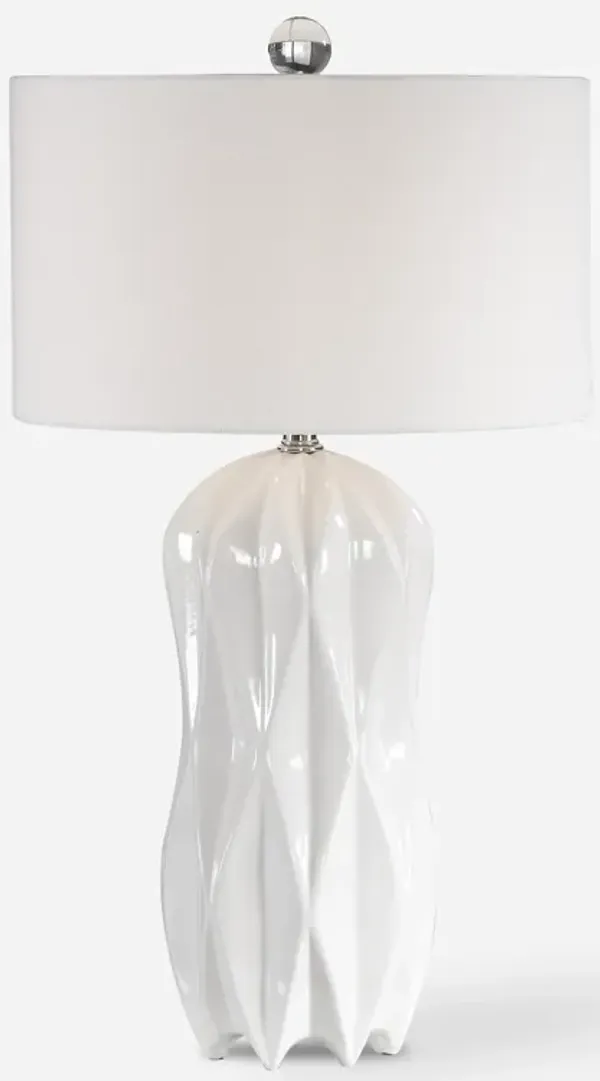 Malena Glossy White Table Lamp