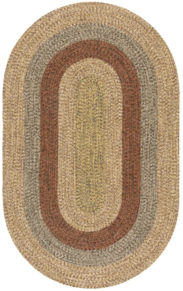 BRAIDED Hand Woven 6' x 9' Oval area rug