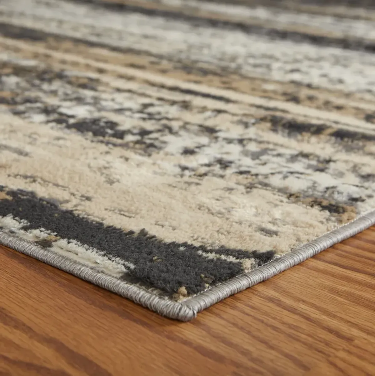 Izabella Abstract Distressed Area Rug 5'2" x 7'2"