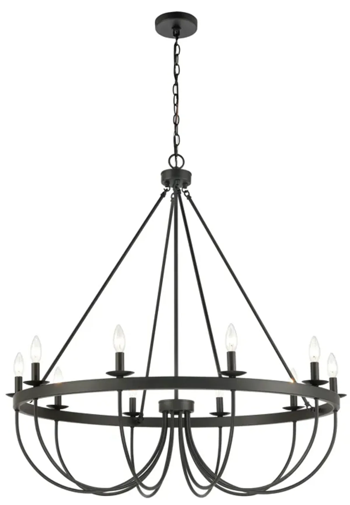 Williamson 38" Wide 10-Light Chandelier - Black