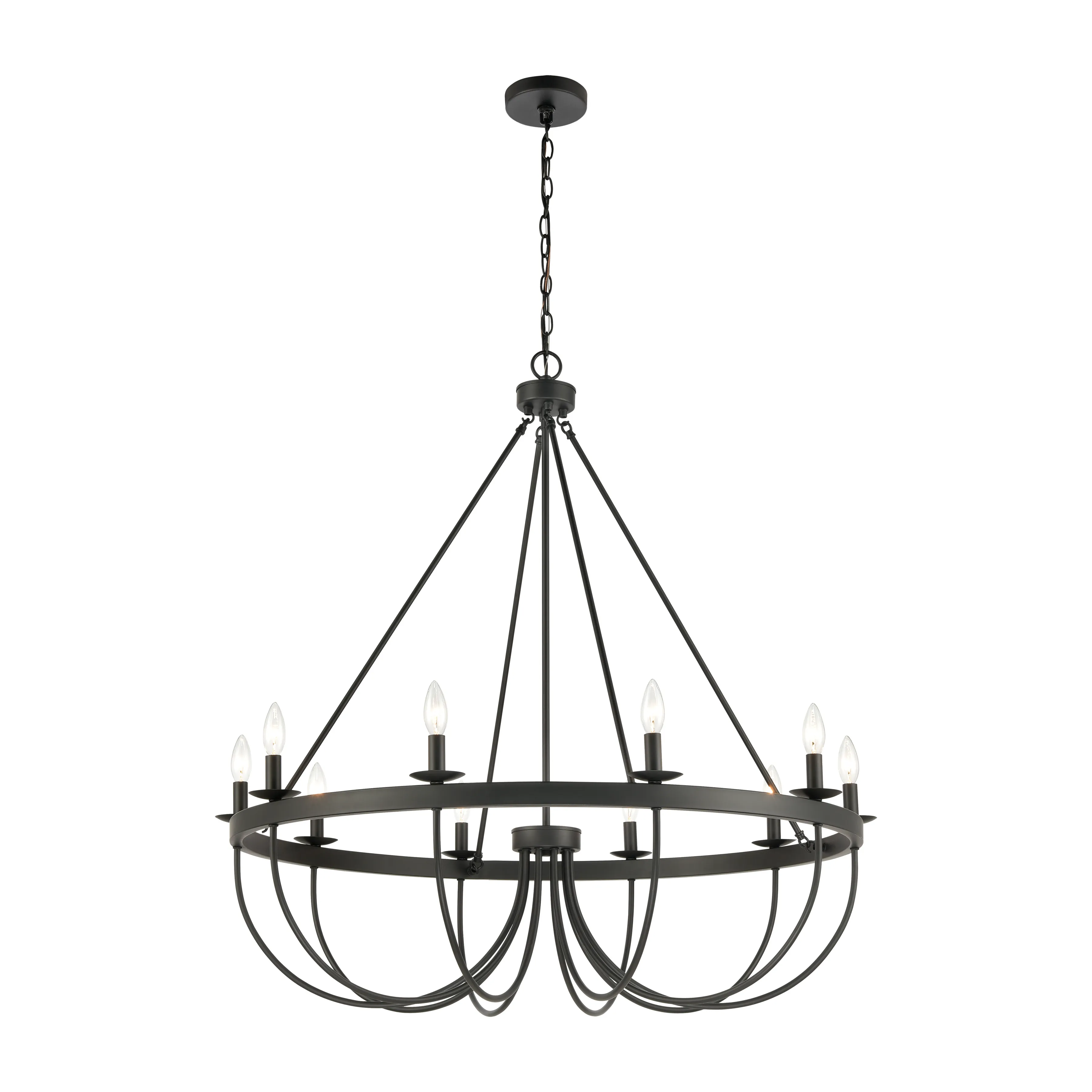 Williamson 38" Wide 10-Light Chandelier - Black