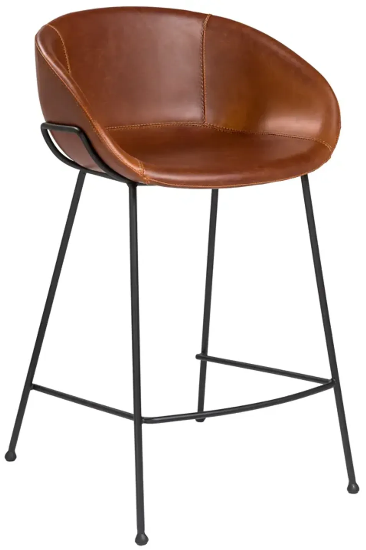 Zach-C Counter Stool in Dark Brown and Black Frame and Legs - Set of 2