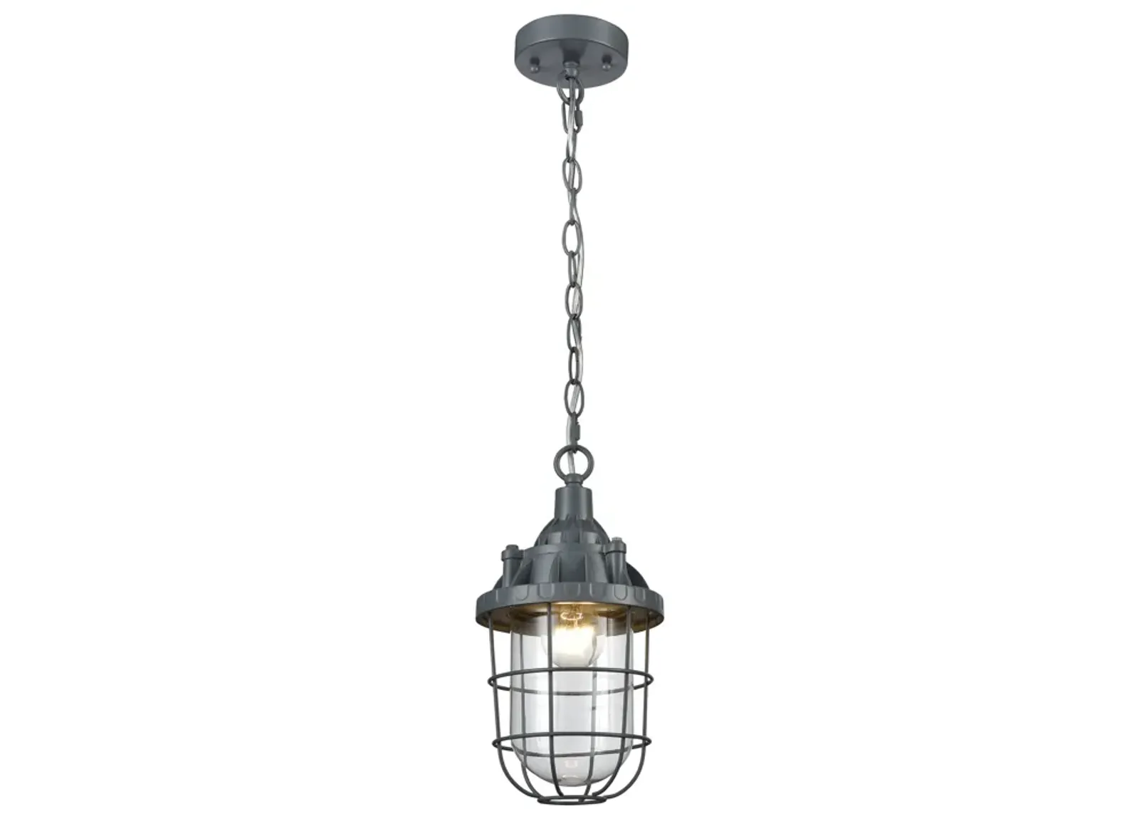 Steel Trap 6" Wide 1-Light Mini Pendant - Gray