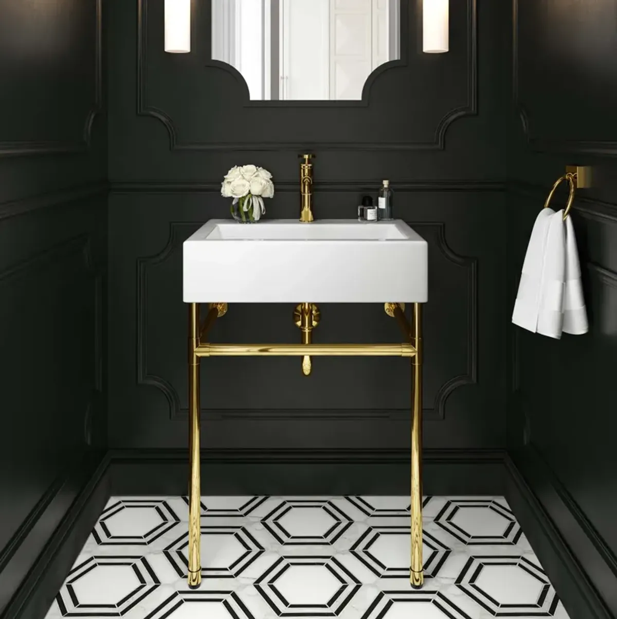 Redeem 24" Wall-Mount Gold Stainless Steel Bathroom Vanity