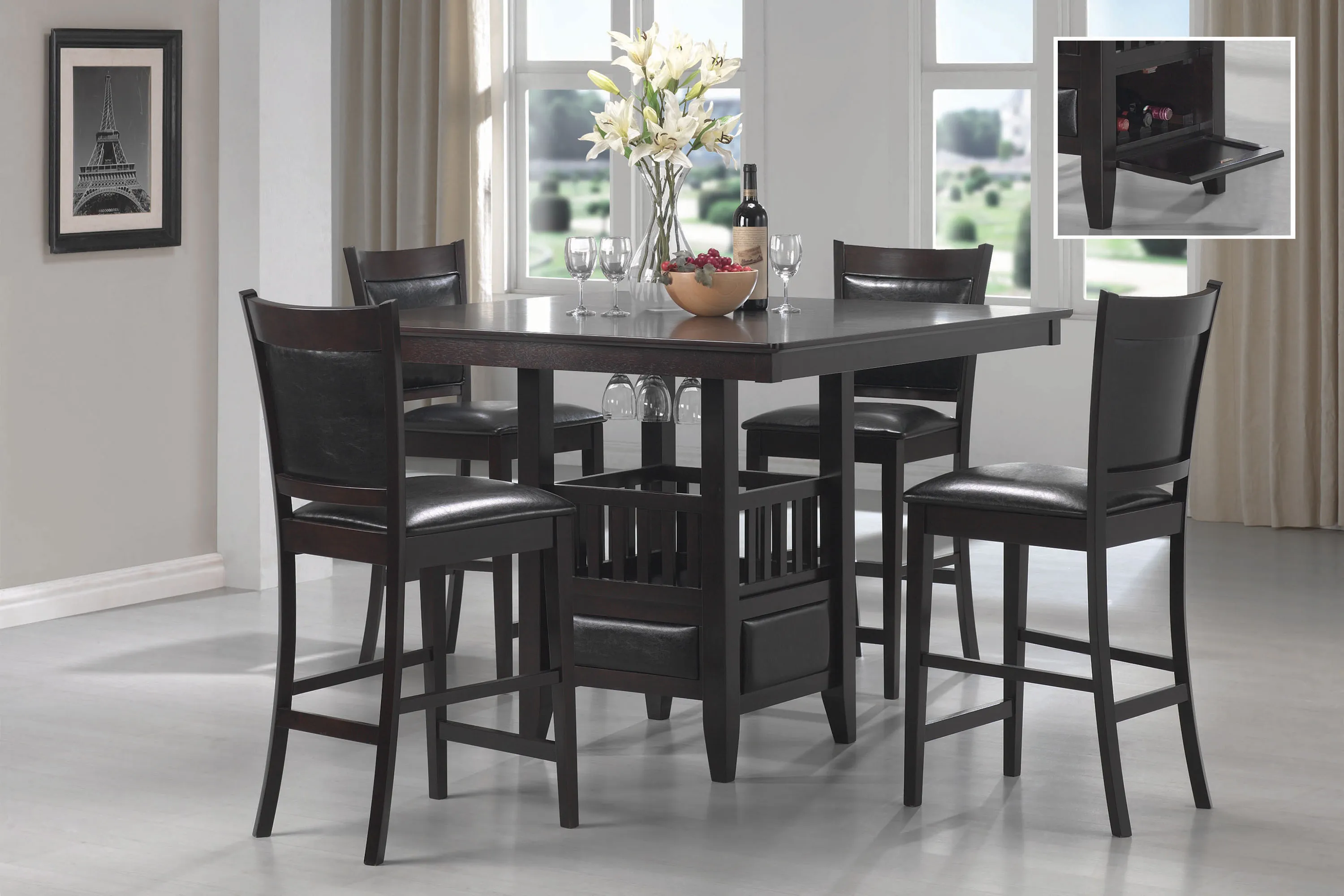 Jaden 5-piece Dining Room Set Espresso and Black