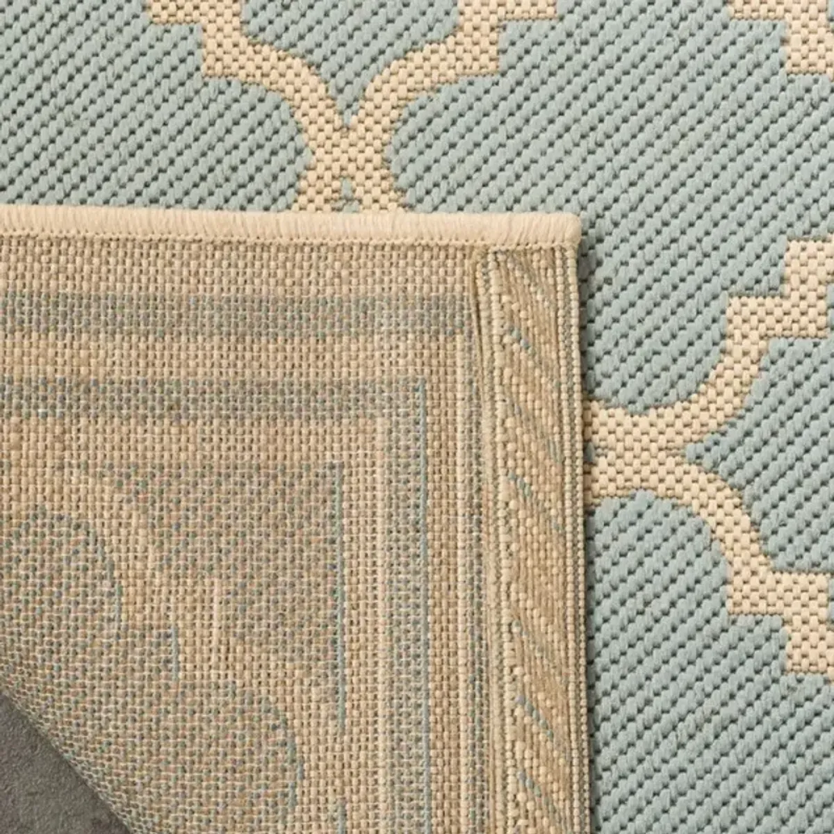 LINDEN 121 Collection LND121K-4 Aqua / Cream 4' X 6'