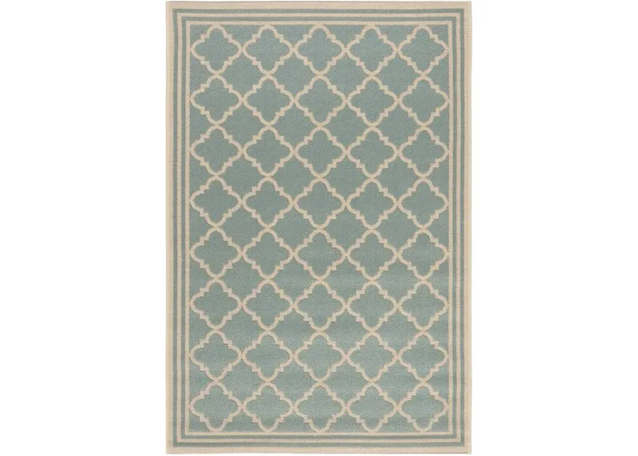 LINDEN 121 Collection LND121K-4 Aqua / Cream 4' X 6'