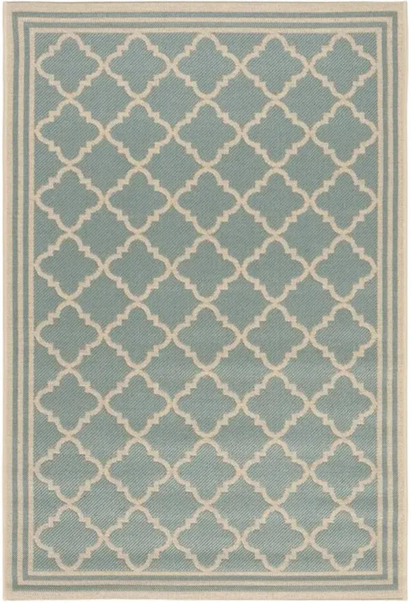 LINDEN 121 Collection LND121K-4 Aqua / Cream 4' X 6'