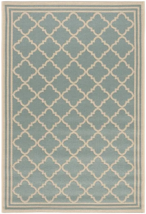 LINDEN 121 Collection LND121K-4 Aqua / Cream 4' X 6'