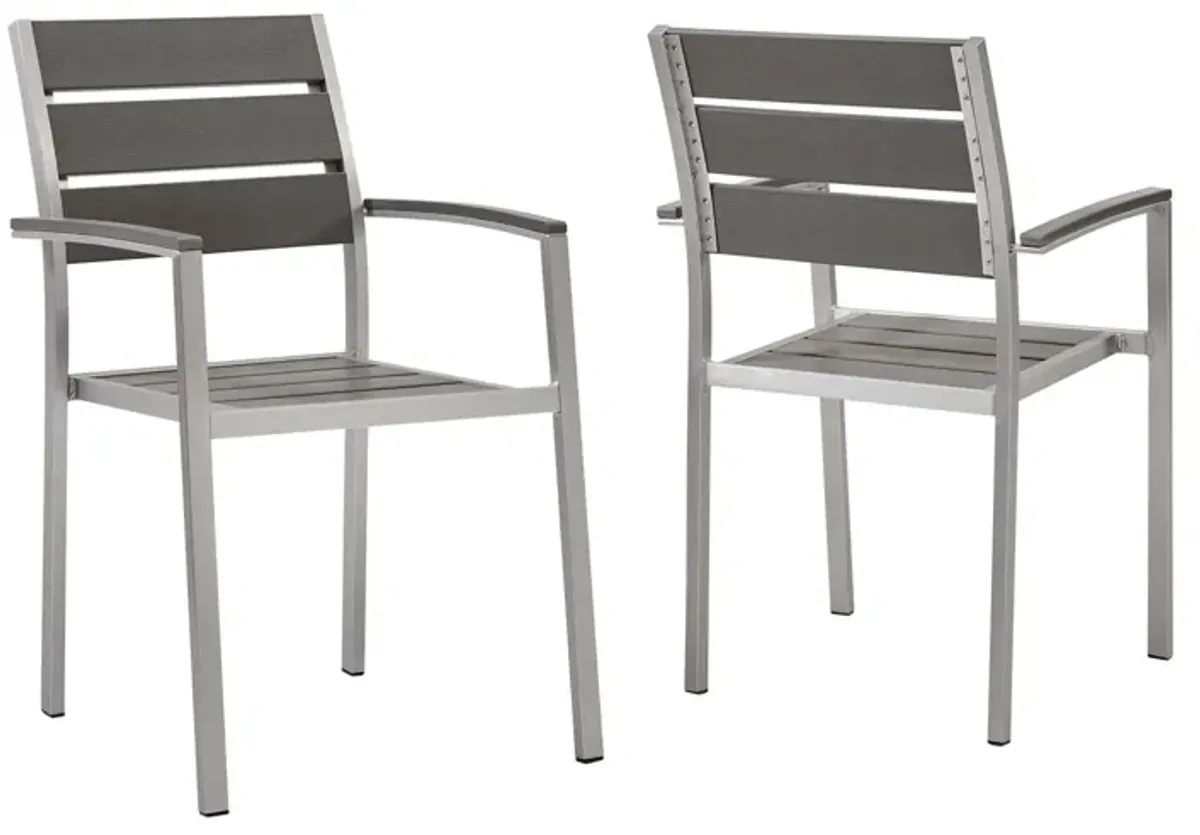 Shore Outdoor Patio Aluminum Dining Armchair Set of 2