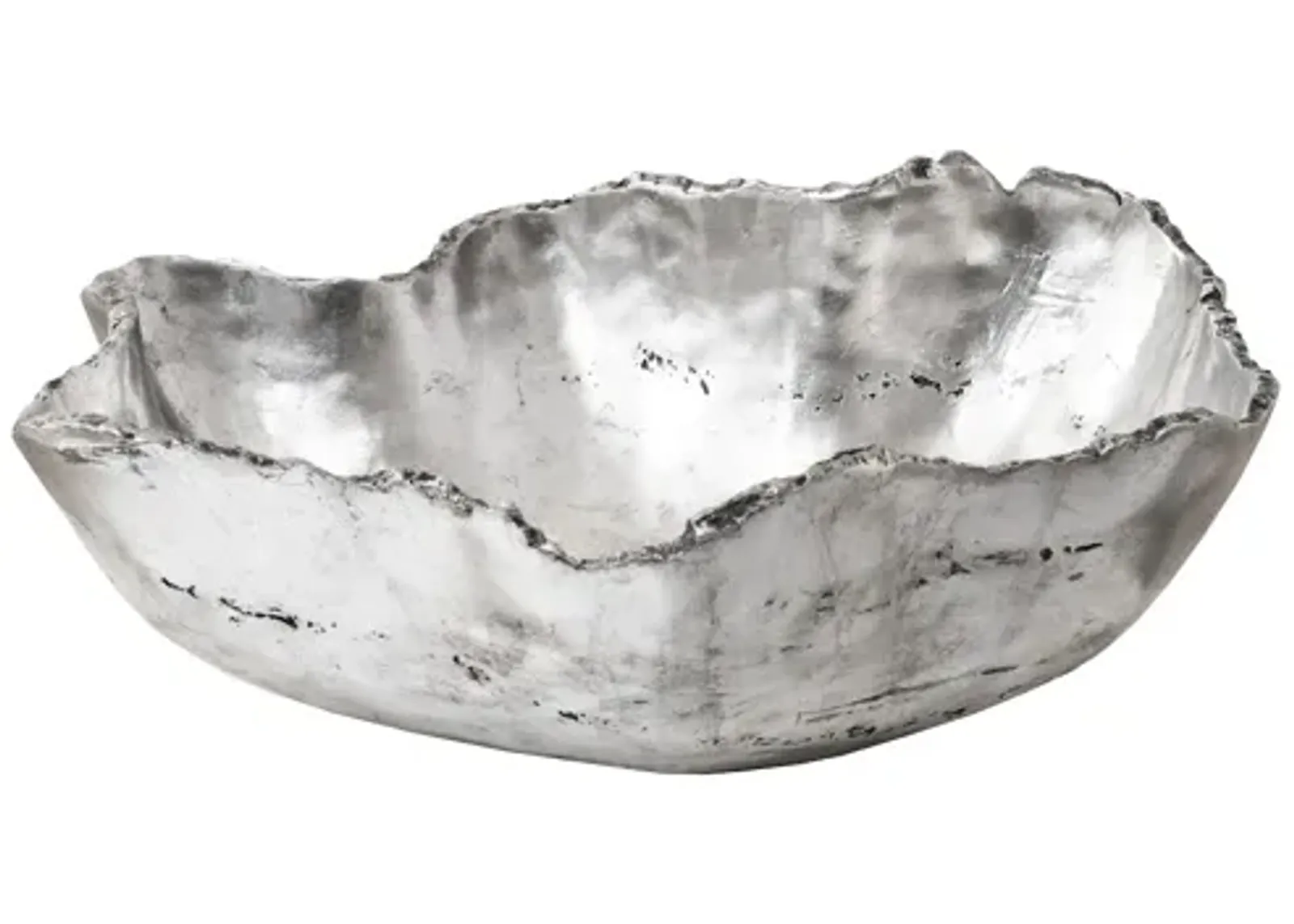 Cast Onyx Bowl, Silver Leaf, Small