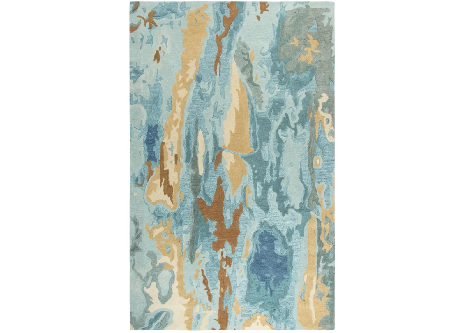 Vogue Aqua  Abstract Wool 10' x 13' Rectangle Rug