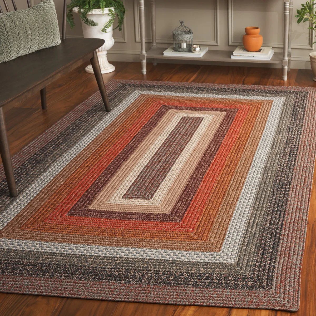 BRAIDED Hand Woven 2' x 4' area rug