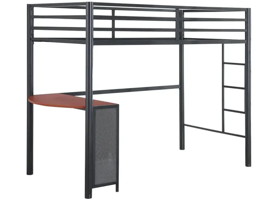 Fisher Twin Workstation Loft Bed Gunmetal